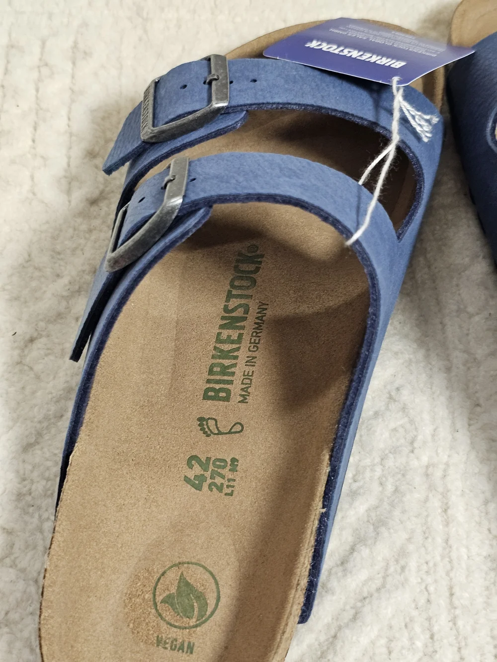 Birkenstock Men's Blue Double-Strap Sandals with Buckles Sz 42 New With Tag